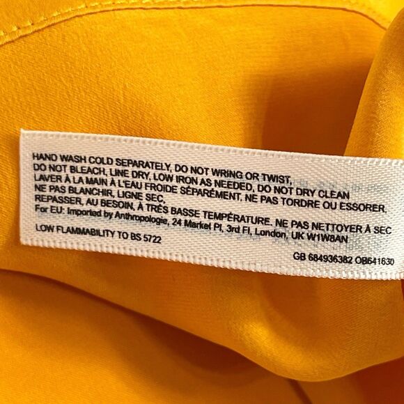 Anthropologie Floreat 100% Silk Tangerine V-Neck Camisole Cami Tank Top Medium - Picture 9 of 9